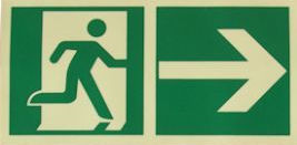 photoluminescent emergency exit sign