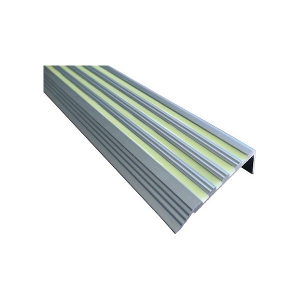 70 mm x 30 mm x 1000 mm Photo luminescent Caledonia Signs 59853 Anti-Slip Stair nosing