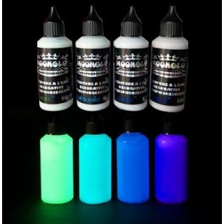 PHOSPHORESCENT WATERBASED PAINT MOONGLO 4 COLORS KIT