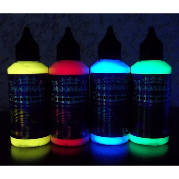KIT FLUORESCENT INVISIBLE LUMIERE NOIRE 4 COULEURS