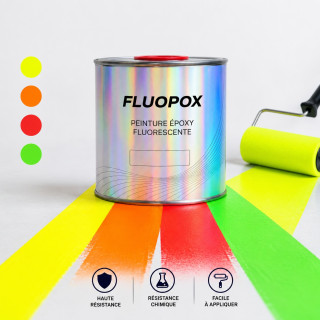 Fluorescent epoxy paint for floors, staircases, warehouses and ERP