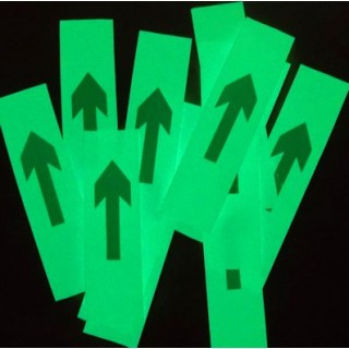 Photoluminescent adhesive arrows in bulk