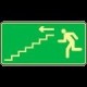 Printed signs on photoluminescent panels or adhesives