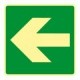 Printed signs on photoluminescent panels or adhesives