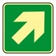 Printed signs on photoluminescent panels or adhesives
