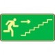 Printed signs on photoluminescent panels or adhesives