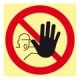 Printed signs on photoluminescent panels or adhesives