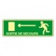 Printed signs on photoluminescent panels or adhesives