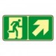 Printed signs on photoluminescent panels or adhesives
