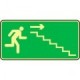 Printed signs on photoluminescent panels or adhesives