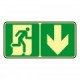 Printed signs on photoluminescent panels or adhesives