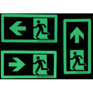 Mini directional photoluminescent signs - 50mmx100mm