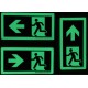 Mini directional photoluminescent signs - 50mmx100mm