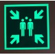 Photoluminescent Assembly Point Sign E007