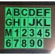 Phosphorescent PVC letters and numbers