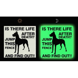 Phosphorescent sign Beware of dog