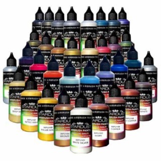 WPU Stardust Pro Airbrush Paints - 35 Metallic Colors