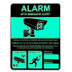 Phosphorescent surveillance camera panel 20 x 26,7 cm